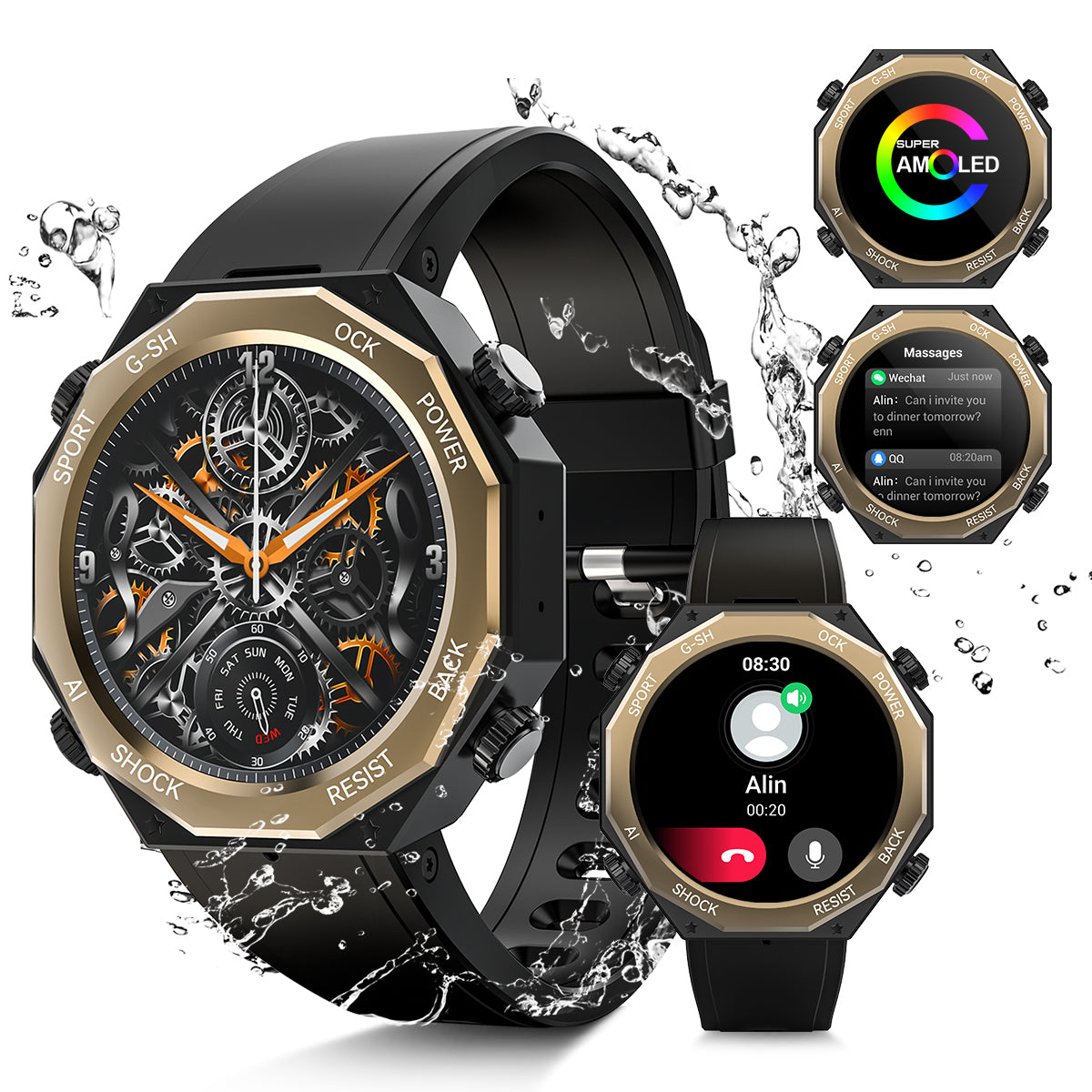 Rollme Hero M1 Titanium Non-invasive blood glucose Smartwatch 680 mAH