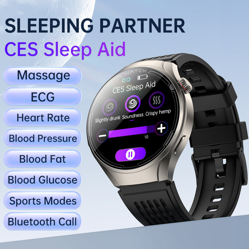 Rollme Hero M5 Ultra- Health Smartwatch with CES Sleep Aid,  Massage,  ECG and Blood Glucose