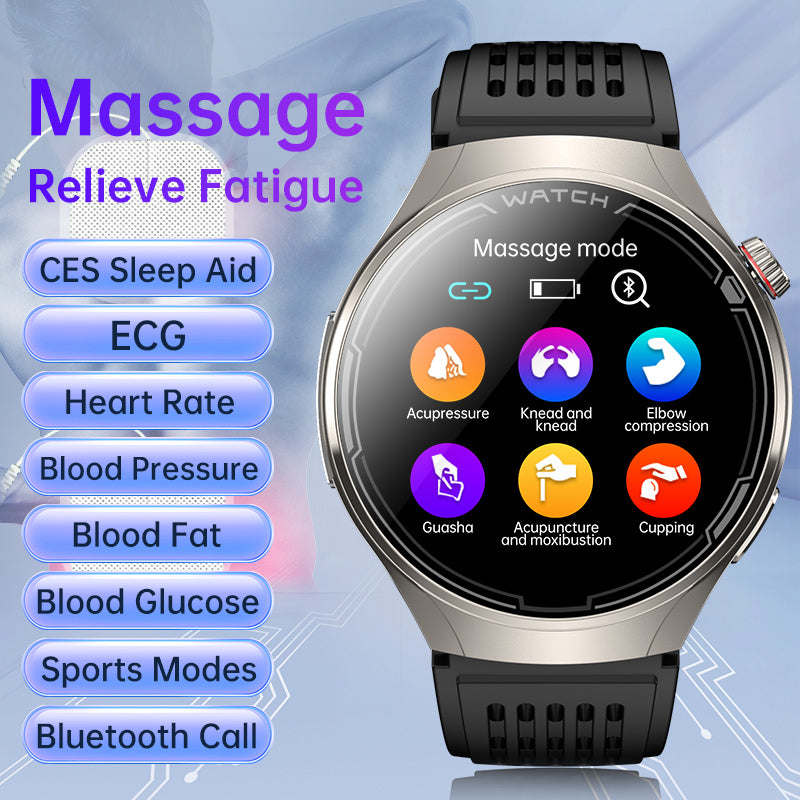 Rollme Hero M5 Ultra- Health Smartwatch with CES Sleep Aid,  Massage,  ECG and Blood Glucose