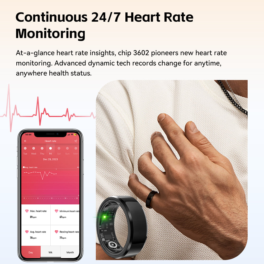 Rollme R2 Health Smart Ring  Sports Data Tracking Titanium and Ceramics