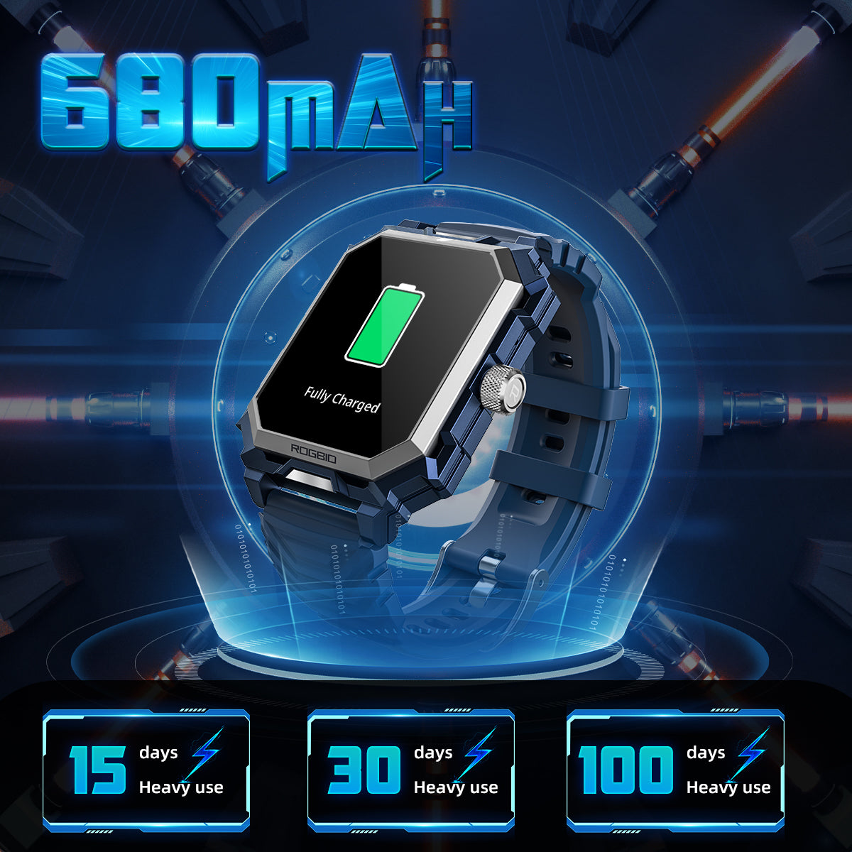 Rollme tank S3 Militay Smart Watch rugged tactical titanium 680mAh IP69 waterproof blood prussure